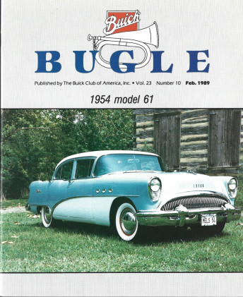 THE BUICK BUGLE 1989 FEB - '73 MODEL 4V37, '54 MODEL 61